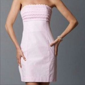 Lilly Pulitzer strapless mini gingham pink dress